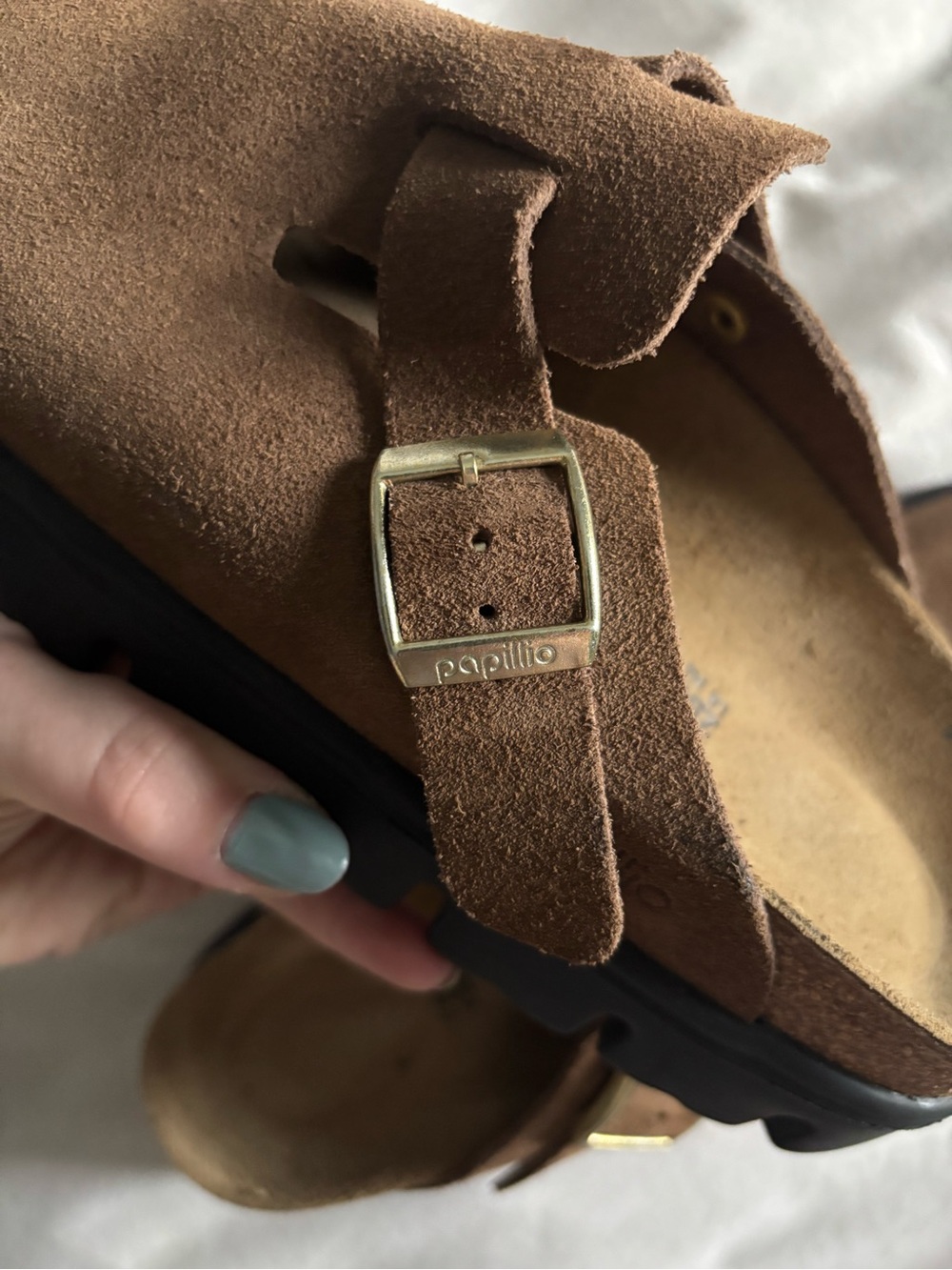 Papillio Birkenstock Platform Brown Suede Clog - Picture 5 of 6